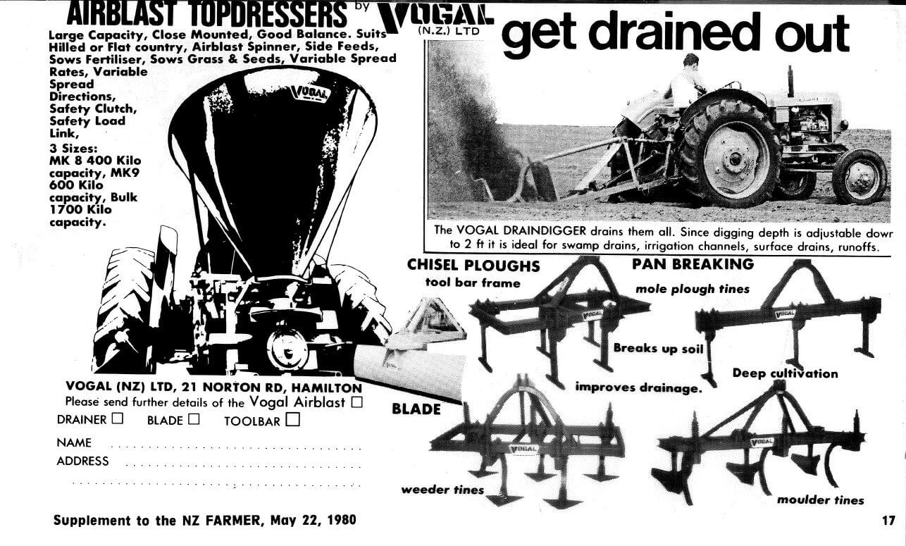 Vogal advertisement in the NZ Farmer - May 22, 1980