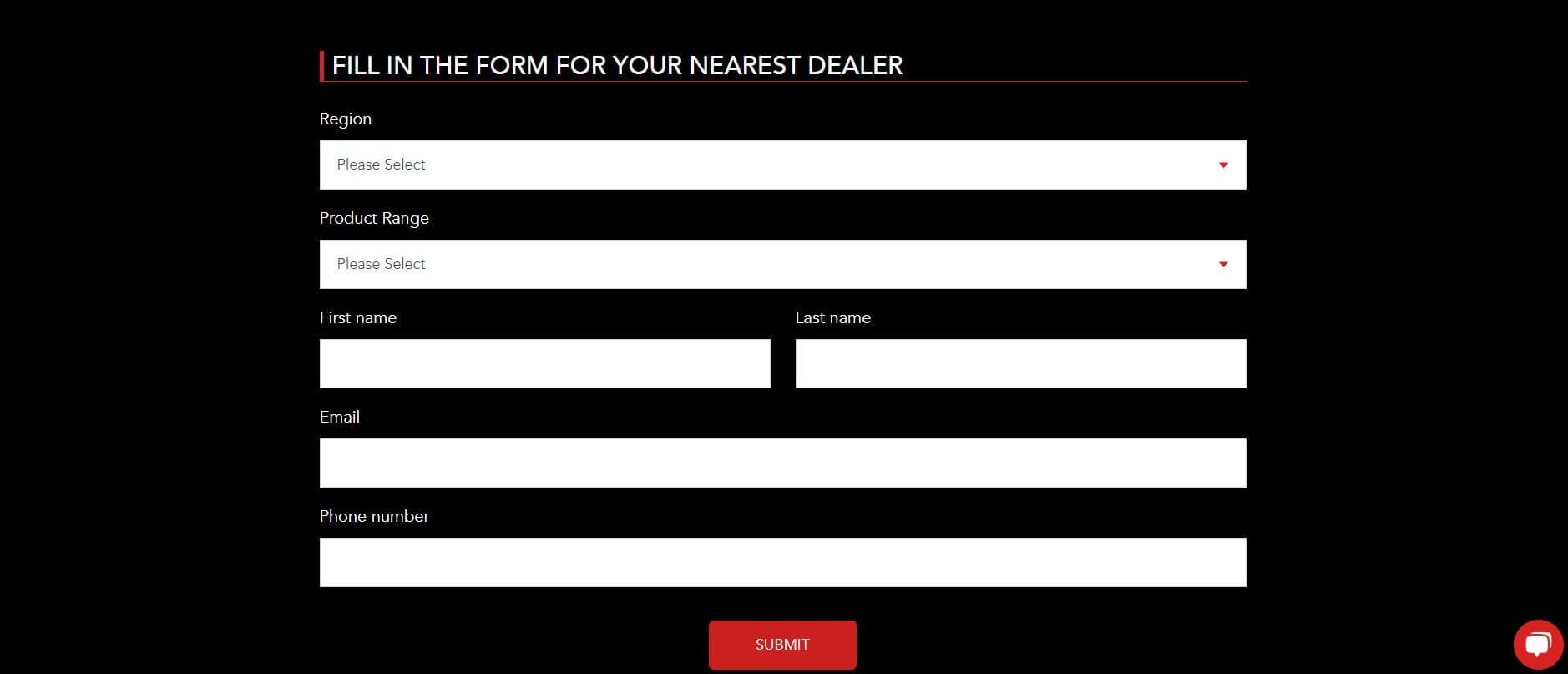 Rata dealer locator form