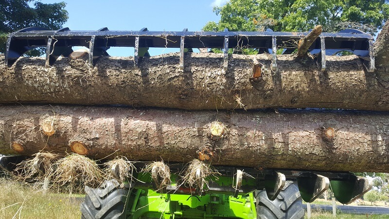 Versatile Grapple holding tree logs