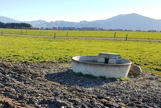 Watertrough with compacted ground